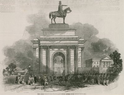 महान वेलिंगटन की प्रतिमा और आर्क जैसा कि संविधान हिल से दिखाई देगा द्वारा एबेनेजर लैंडल्स