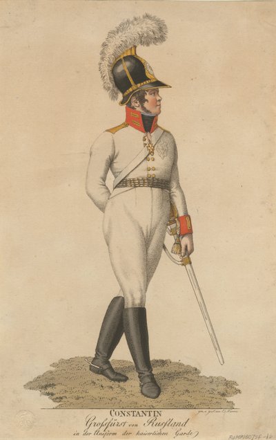 1779-1831, 1807 रूस के ग्रैंड ड्यूक कॉन्स्टेंटाइन पावलोविच का पोर्ट्रेट द्वारा एबरहार्ड सिगफ्राइड हेन्ने