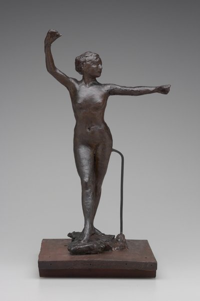 डांसर अपने दाहिने पैर आगे, 1882-95 (मोम और मिश्रित मीडिया) के साथ नृत्य के लिए तैयार द्वारा Edgar Degas