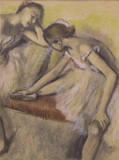डांसर्स इन रिपोज़, c.1898 (पतले वोव पेपर पर पेस्टल और चारकोल पूरी तरह से एक पतली सपोर्टिंग शीट से जुड़ा हुआ) द्वारा एडगर डीगास