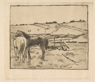 घास के मैदान में घोड़े, 1891-92। द्वारा एडगर डीगास