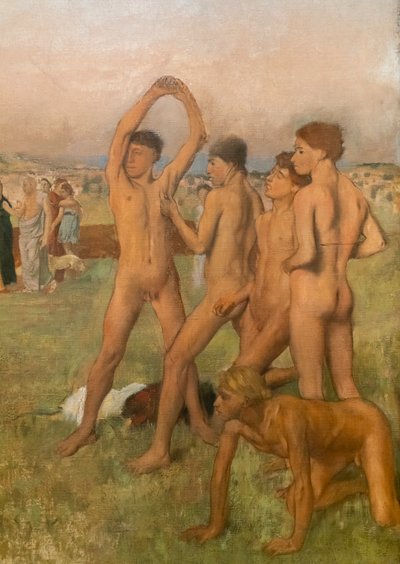 लड़कों को उकसाने वाली छोटी संयमी लड़कियां (विस्तार)। 1860-1862 के आसपास, 1880 से पहले फिर से शुरू हुआ। कैनवास पर तेल द्वारा एडगर डीगास