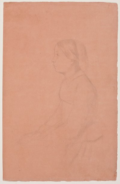 Marguerite de Gas, 185354 (कोरल वोव पेपर पर ग्रेफाइट पेंसिल) द्वारा एडगर डीगास