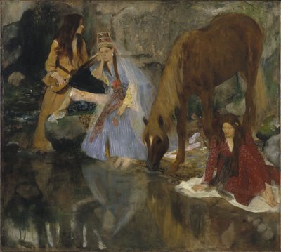 बैले "ला सोर्स" में Mlle Fiocre का पोर्ट्रेट, c.1867-68 (कैनवास पर तेल) द्वारा एडगर डीगास