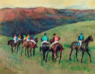 रेसहॉर्स इन अ लैंडस्केप, 1894 द्वारा Edgar Degas