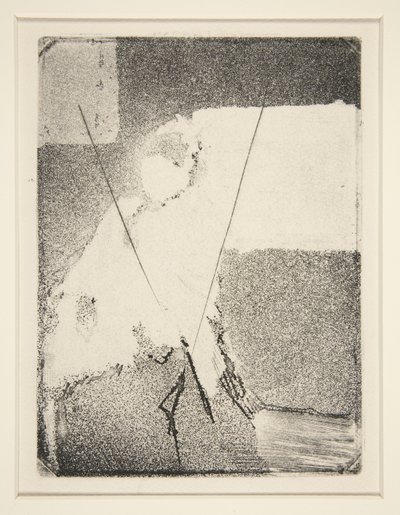 बोनट और शॉल में बैठी महिला, c.1879 (नक़्क़ाशी और जलीय) द्वारा एडगर डीगास