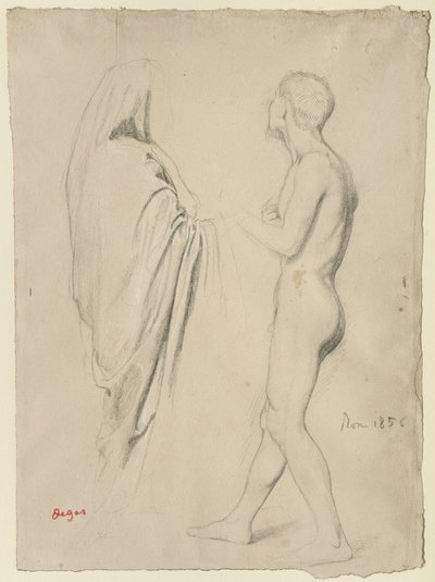 "दांते और वर्जिल" के लिए अध्ययन, c.1856-57 द्वारा एडगर डीगास