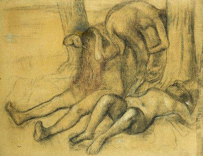 एक पेड़ के नीचे तीन स्नानागार; एक पेड़ के नीचे तीन स्नानघर, c.1894 द्वारा एडगर डीगास