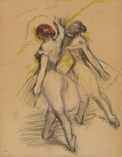 दो नर्तक; दो नाचने वाली नर्तकियां, c.1889 द्वारा एडगर डीगास