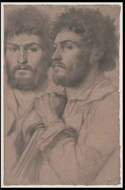 दो पोर्ट्रेट स्टडीज़ ऑफ़ ए मैन, c.1856-57 द्वारा एडगर डीगास
