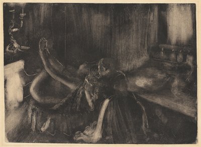 वुमन बाय ए फायरप्लेस, 1880-1890 द्वारा एडगर डीगास