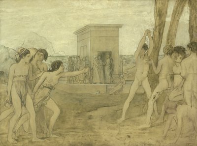 युवा स्पार्टन गर्ल्स चैलेंजिंग बॉयज़, c.1860 द्वारा एडगर डीगास