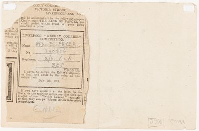 1917 के एक अखबार प्रतियोगिता संपादक के लिए प्रस्तुत द्वारा एडगर फ्रायर
