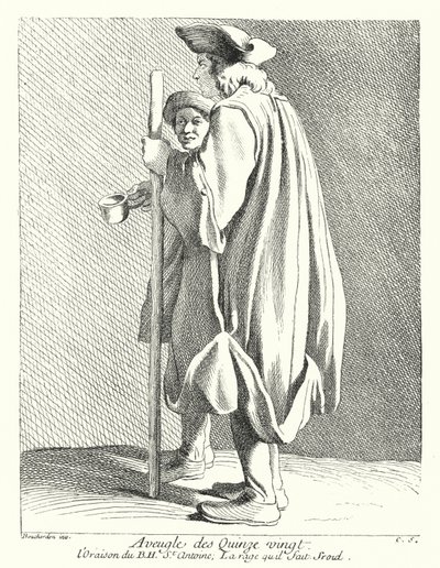 क्विन्ज़-विंग्स अस्पताल से ब्लाइंड मैन (उत्कीर्णन) द्वारा एडमे (बाद में) बाउचर्डन