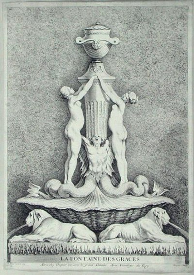 La Fontaine des Graces, Huquier द्वारा उकेरा गया (उत्कीर्णन) द्वारा एडमे (बाद में) बाउचर्डन