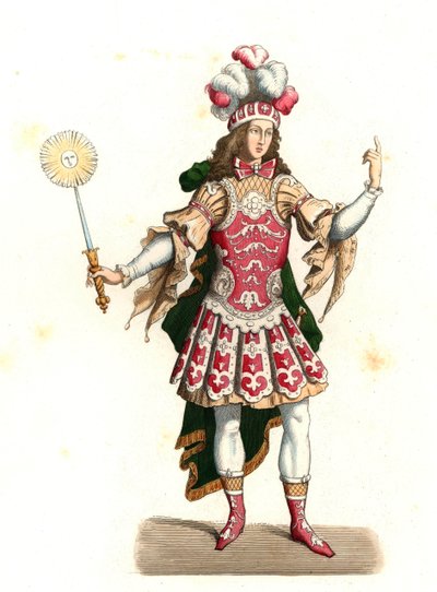 फ्रांस के लुई XIV, सूर्य राजा (1638-1715), नृत्य पोशाक में द्वारा एडमंड लेचेवेलियर-चेविग्नार्ड