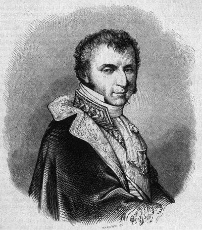 निकोलस फ्रेंकोइस मोलियन (1758-1850) का पोर्ट्रेट, फ्रांसीसी राजनीतिज्ञ। "" ले मैगासिन सुरम्य" में शेविग्नार्ड द्वारा उत्कीर्णन द्वारा एडमंड लेचेवेलियर-चेविग्नार्ड