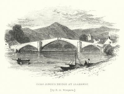Llanrwst पर इनिगो जोन्स ब्रिज (उत्कीर्णन) द्वारा एडमंड मॉरिसन (बाद में) विम्परिस