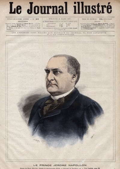 जेरोम बोनापार्ट डिट प्लॉन (प्लोनप्लॉन) (1822-1891) (नेपोलियन-जेरोम बोनापार्ट या प्रिंस जेरोम नेपोलियन), जेरोम बोनापार्ट (1784-1860) के पुत्र - 1891 के "द इलस्ट्रस जर्नल" में नेवेलियर द्वारा उत्कीर्णन द्वारा एडोर्ड फेलिसियन यूजीन नेवलियर