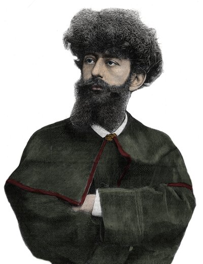 सर मेरोडैक जोसेफिन पेलडन, जोसेफिन पेलाडन (1858-1918) का छद्म नाम फ्रांसीसी लेखक और तांत्रिक - 1892 के "द इलस्ट्रस जर्नल" में नेवेलियर द्वारा उत्कीर्णन द्वारा एडोर्ड फेलिसियन यूजीन नेवलियर