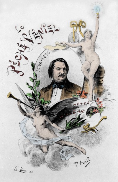 होनोर डी बाल्ज़ाक द्वारा "द वेनियल सिन" का फ्रंटस्पाइस 1901 के पॉल एवरिल (1843-1928) का चित्रण। द्वारा एडौर्ड हेनरी एविल