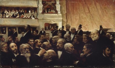 कॉमेडी-फ्रांसेइस, 1885 में एक प्रीमियर का प्रवेश। द्वारा एडोर्ड जोसेफ दांतन