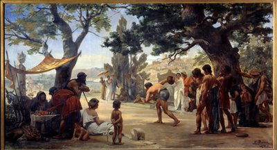 ग्रीक पुरातन: "" डिस्क गेम "" (डिस्कोबोलस) जोसेफ डेंटन द्वारा पेंट्री (1848-1897) 1875 रूएन, मुसी डेस बेक्स आर्ट्स द्वारा एडोर्ड जोसेफ दांतन