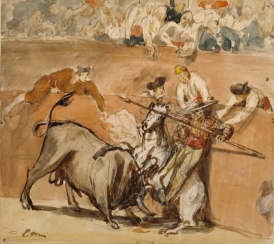 बुलफाइट, 1865 (ग्रेफाइट पर पानी के रंग) द्वारा एडोर्ड मैनेट