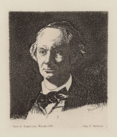 कवि चार्ल्स बौडेलेर का 1821-1867 का चित्रण द्वारा एडोर्ड मैनेट