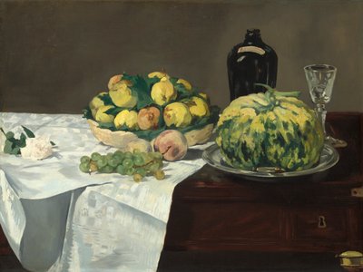 फिर भी लाइफ विथ मेलन एंड पीच, सी। १६ .६ द्वारा Édouard Manet