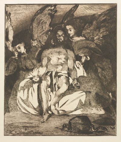 1866-1867 एन्जिल्स के साथ मृत मसीह। द्वारा एडोर्ड मैनेट