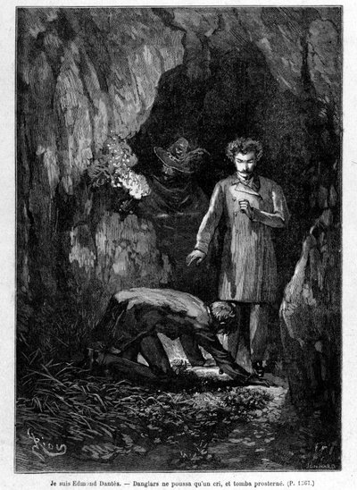 मैं एडमंड डेंटेस हूं - ए। डुमास, एड द्वारा "" ले कॉम्टे डी मोंटे-क्रिस्टो "" में रियो द्वारा उत्कीर्णन। जूल्स रूफ और सी C द्वारा एडौर्ड रिउ