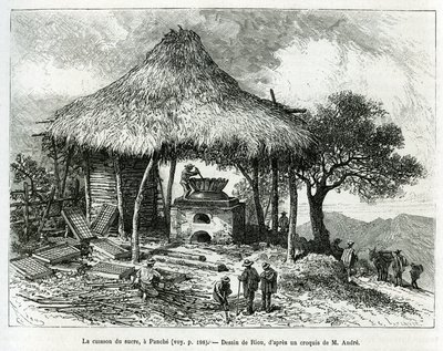 1875-1876 में एड द्वारा इक्विनोक्सियल अमेरिका (कोलंबिया, इक्वाडोर, पेरू) की कहानी को चित्रित करने के लिए, पंचे (कोलंबिया) में चीनी बेकिंग ओवन, रिओ द्वारा चित्रित। आंद्रे, फ्रांसीसी सरकार द्वारा यात्री मिशन प्रभार। ले टूर डू मोंडे में उत्कीर्णन द्वारा एडौर्ड रिउ