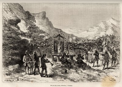 हल्की (पेरू) में, हल्की (पेरू) में, सान इसिड्रो की दावत, संत की मूर्ति को कुंवारी की वेदी पर लाती है, फिर सभी इकट्ठा होते हैं दावत के लिए द्वारा एडौर्ड रिउ