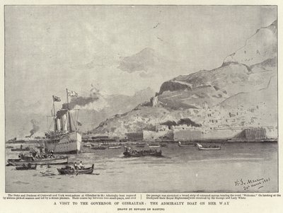 जिब्राल्टर के गवर्नर की यात्रा, उनके रास्ते में एडमिरल्टी बोट (लिथो) द्वारा एडवर्ड डी मार्टिनो
