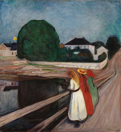 पियर पर लड़कियां, c.1901 द्वारा Edvard Munch