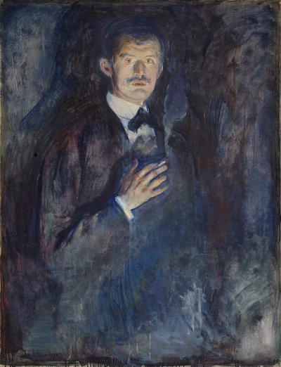 सिगरेट के साथ स्व पोर्ट्रेट द्वारा Edvard Munch