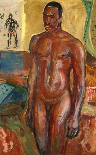 नग्न अफ्रीकी खड़ा है द्वारा Edvard Munch