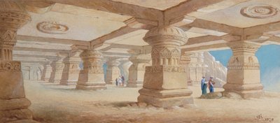 रॉक कट टेम्पल, एलोरा, महाराष्ट्र, भारत, 1878 द्वारा एडवर्ड आर्थर हेफ़र