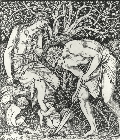 आदम और हव्वा (श्रम: व्हान एडम डेल्व्ड एंड ईव स्पैन, हू वाज़ द जेंटलमैन?) द्वारा एडवर्ड कोली (बाद) बर्नी जोन्स