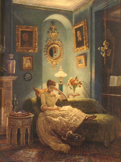 एन इवनिंग एट होम, 1888 द्वारा Edward John Poynter