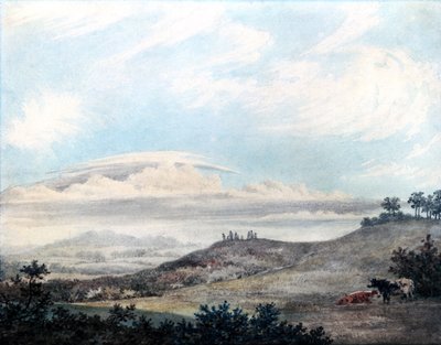 ल्यूक हावर्ड (1772-1864) c.1808-11 द्वारा बाद के क्लाउड अध्ययन के साथ ग्रामीण परिदृश्य (कागज पर wc) द्वारा Edward Kennion