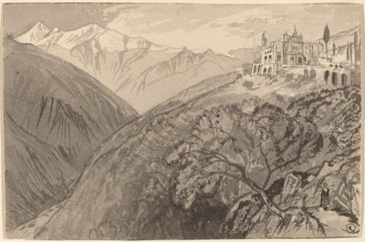 लैम्पेडुसा के एक पहाड़ी अभयारण्य पर एक शहर, 18841885। द्वारा एडवर्ड लीयर
