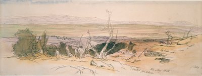 Baalbek from Lebanon, 1858.  द्वारा एडवर्ड लीयर