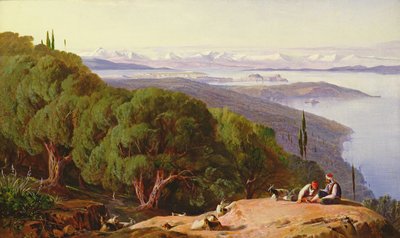 गैस्टौरी की पहाड़ी से कोर्फू, 1857-58 द्वारा एडवर्ड लीयर