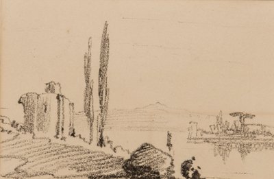 इटालियन कैपरीकोयो, c.1837 (कागज पर काला चाक) द्वारा एडवर्ड लीयर