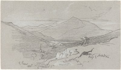 एंट्रोडोको से पहाड़ी दृश्य, 1845। द्वारा एडवर्ड लीयर