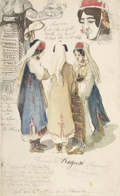 रागुसा की किसान महिलाएँ, 1848-1866। द्वारा एडवर्ड लीयर