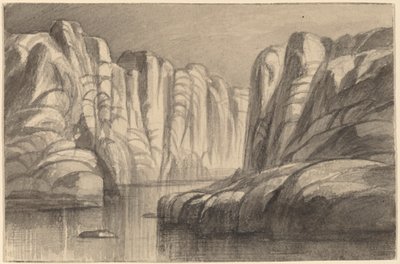 रिवर वाइंडिंग थ्रू ए रॉक फॉर्मेशन फिलै, मिस्र, 18841885। द्वारा एडवर्ड लीयर