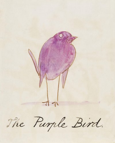 बैंगनी पक्षी, "कॉमिक बर्ड्स के सोलह चित्र" से द्वारा Edward Lear